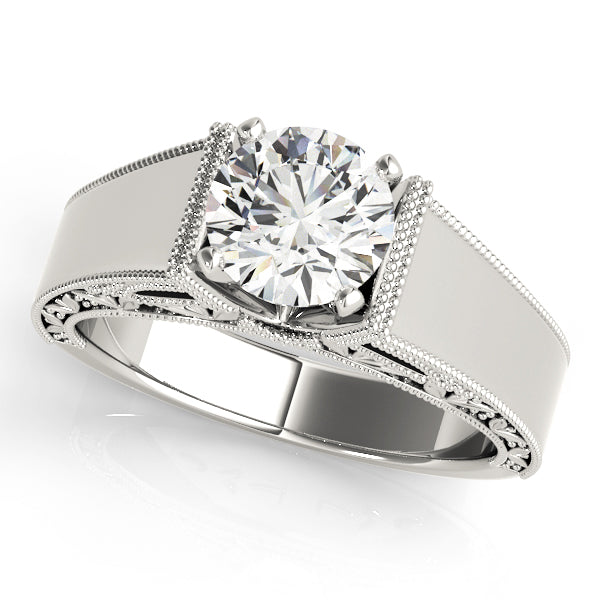 Solitaire Filigree Engagement Ring