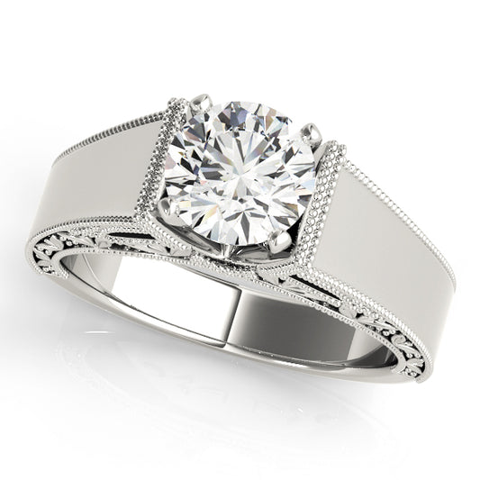 Solitaire Filigree Engagement Ring