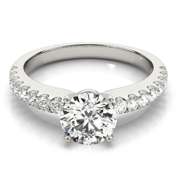 Single Row Prong Set Engagement Rings