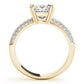 Multirow Pavé Double Prong Cushion Engagement Ring
