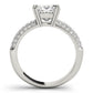 Multirow Pavé Double Prong Cushion Engagement Ring