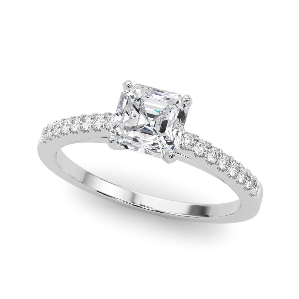 Single Row Cathedral Engagement Ring