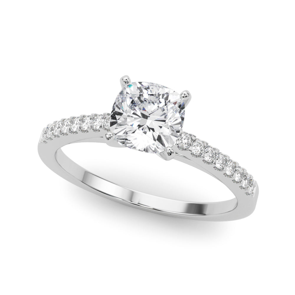 Single Row Cathedral Engagement Ring