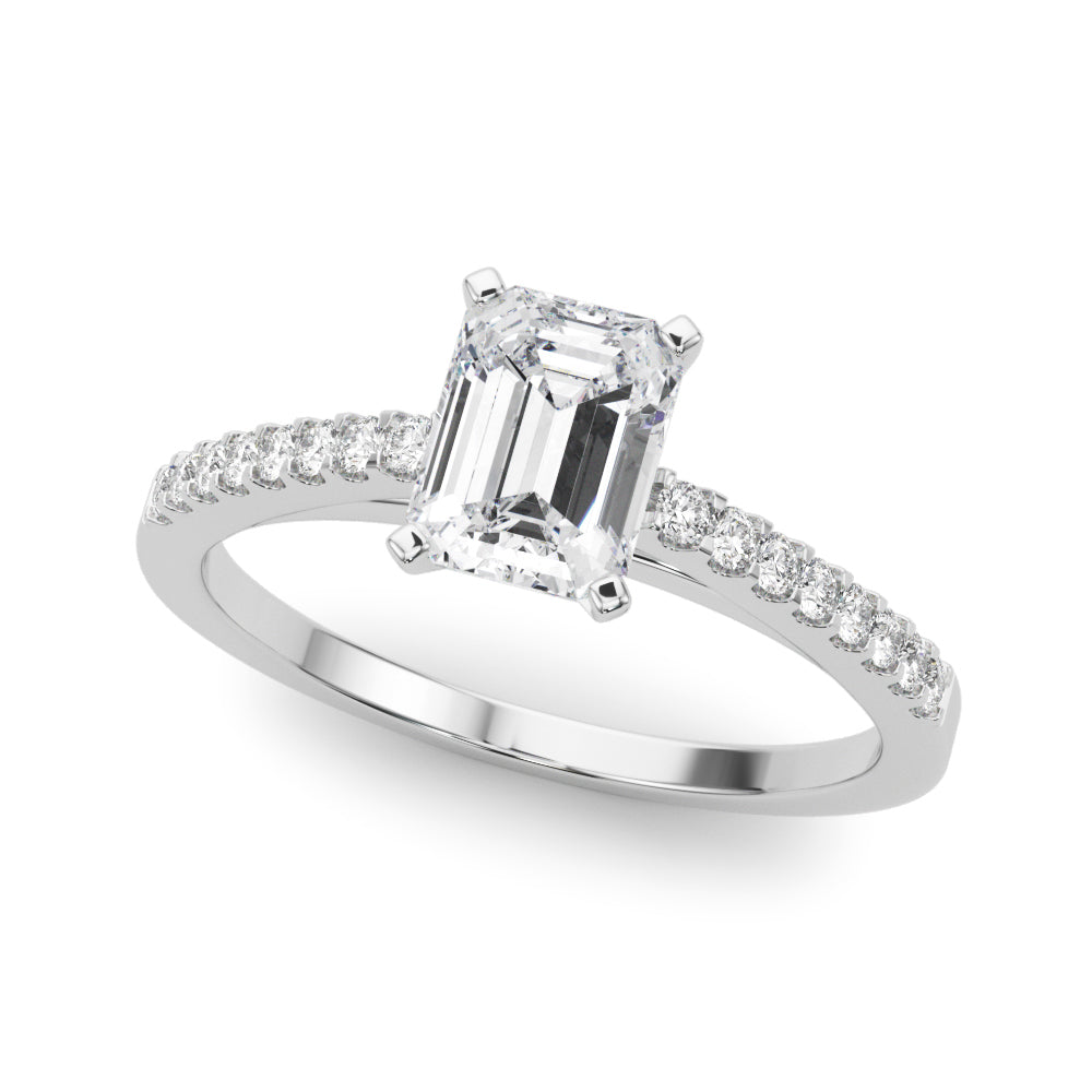 Single Row Cathedral Engagement Ring