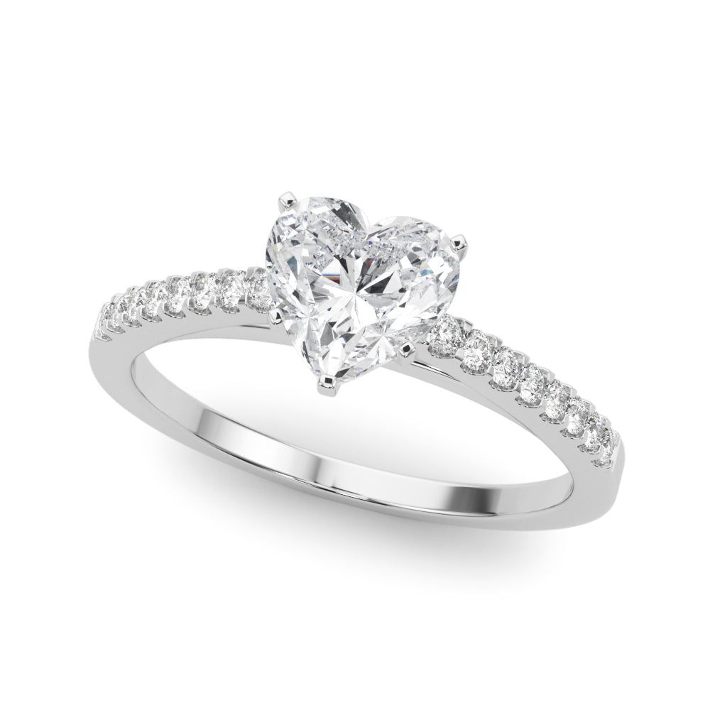 Single Row Cathedral Engagement Ring