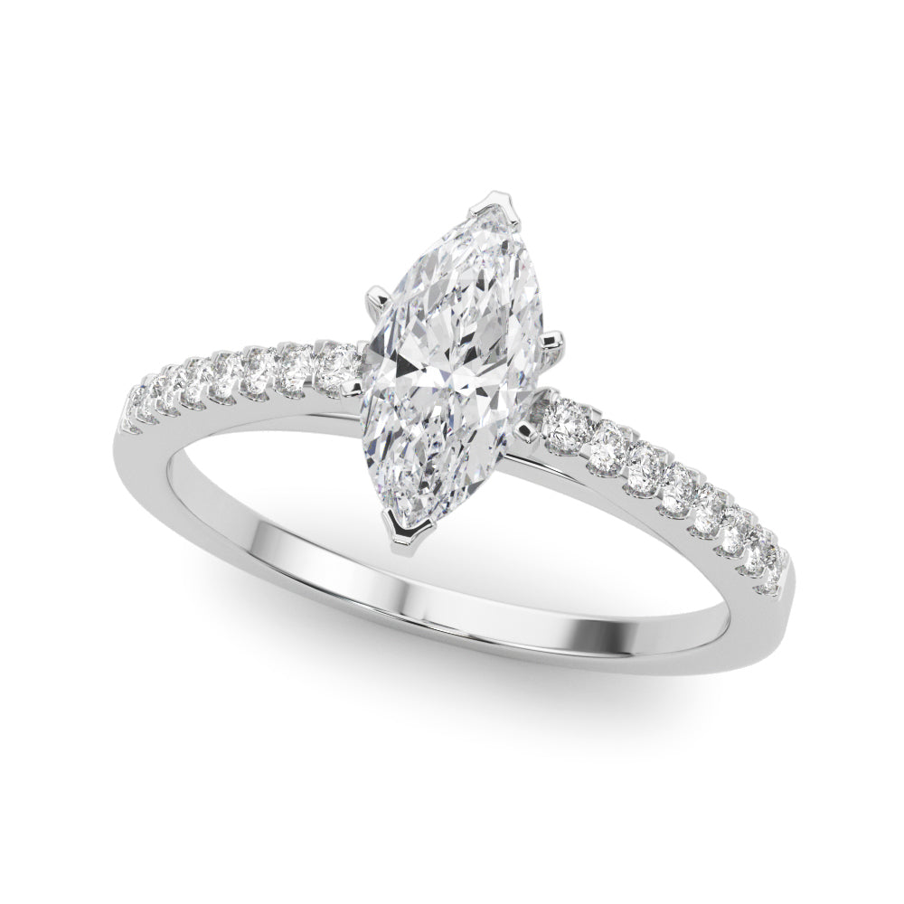 Single Row Cathedral Engagement Ring