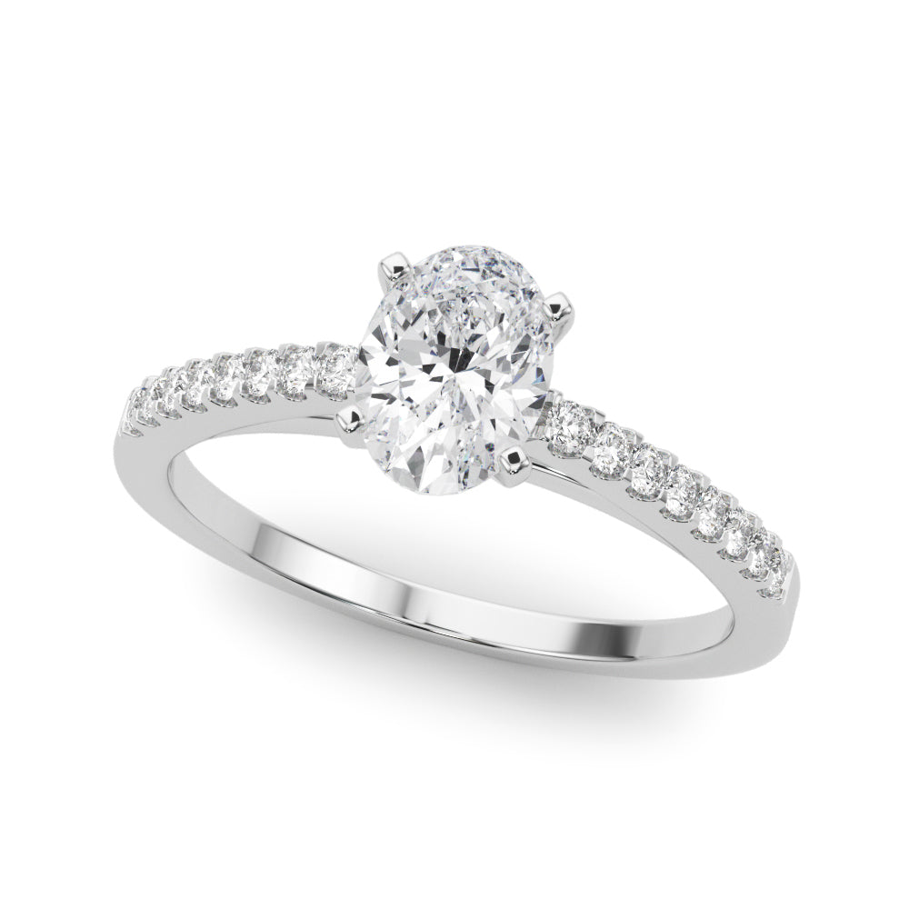 Single Row Cathedral Engagement Ring