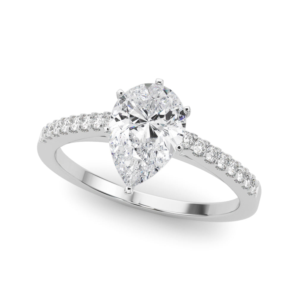 Single Row Cathedral Engagement Ring