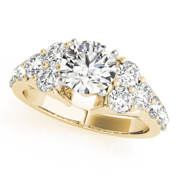 Prong Set Cluster Side Engagement Ring