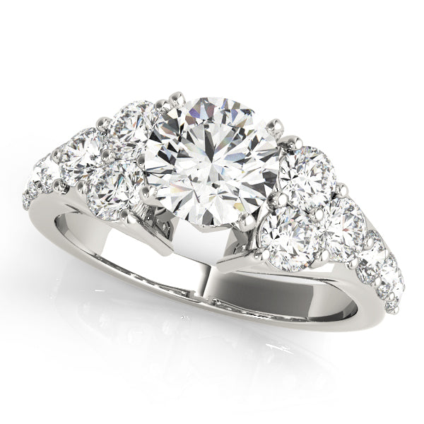 Prong Set Cluster Side Engagement Ring