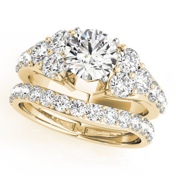 Prong Set Cluster Side Engagement Ring