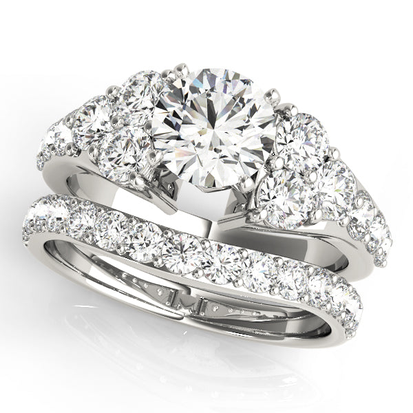 Prong Set Cluster Side Engagement Ring