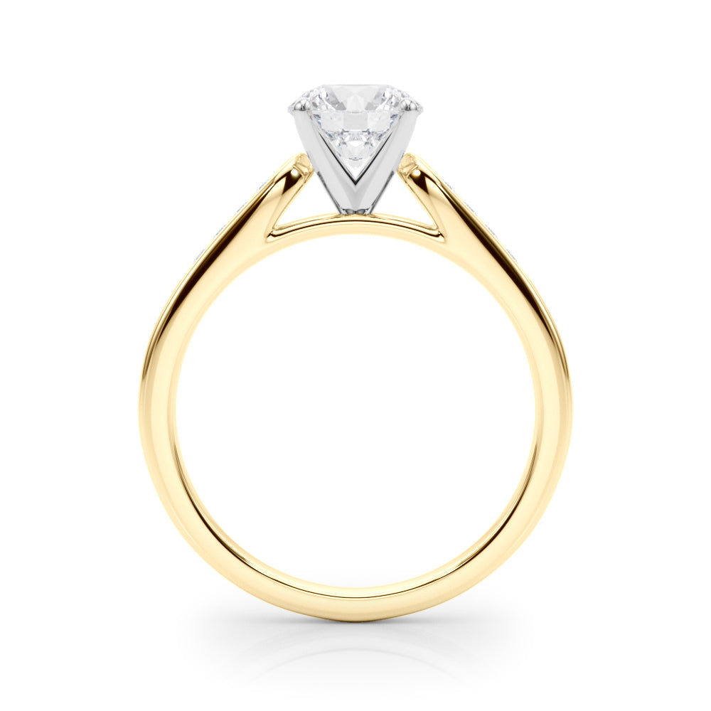 Channel Set Single Row Cathedral Engagement Ring