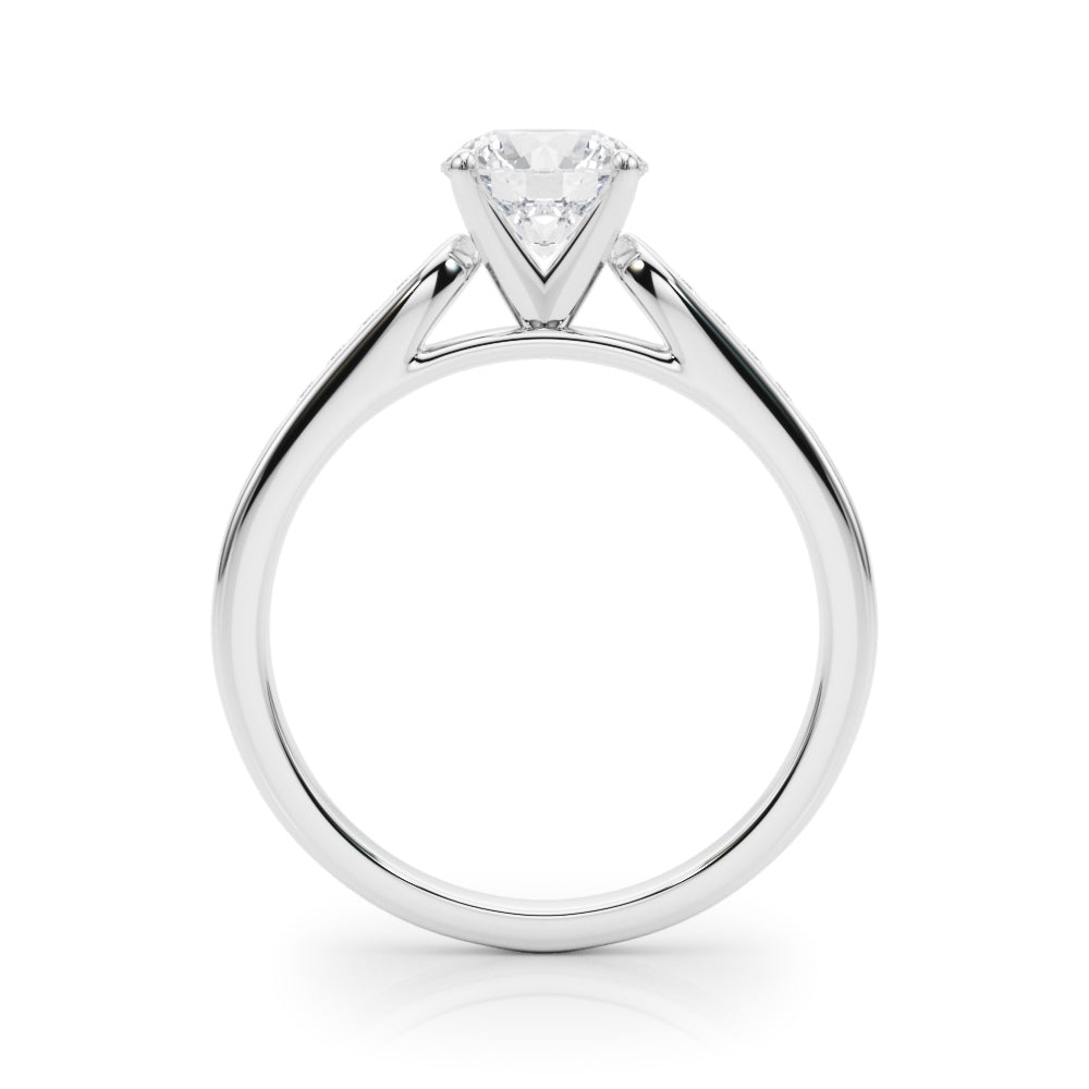 Channel Set Single Row Cathedral Engagement Ring