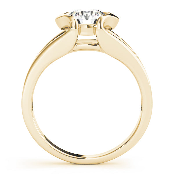 Half Bezel Round Engagement Ring