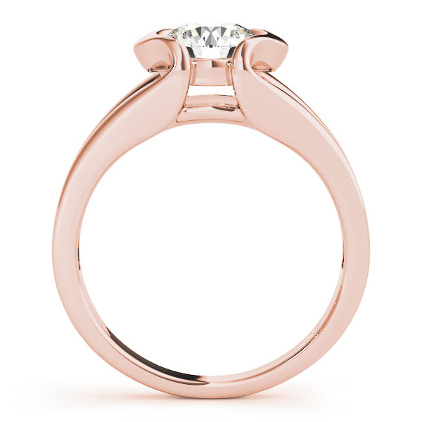 Half Bezel Round Engagement Ring