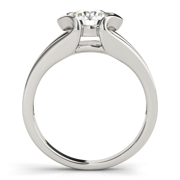 Half Bezel Round Engagement Ring