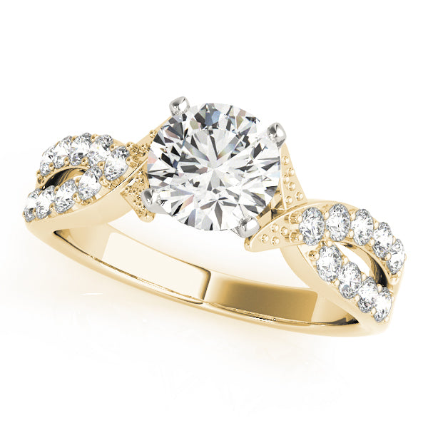 Multirow Twisted Shank Engagement Ring