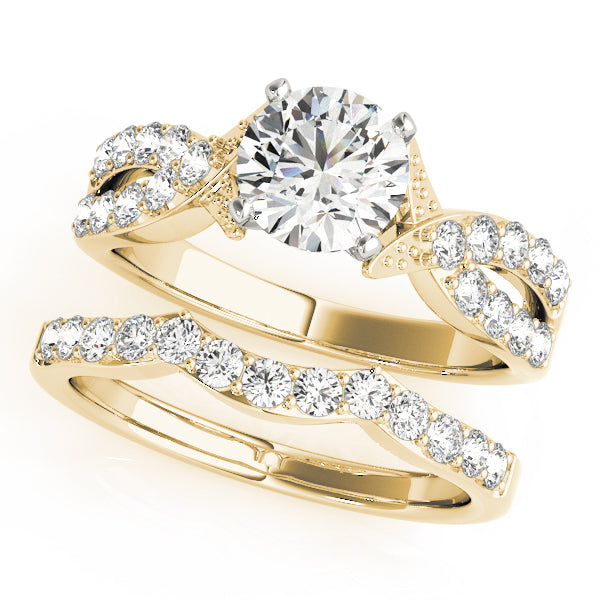 Multirow Twisted Shank Engagement Ring