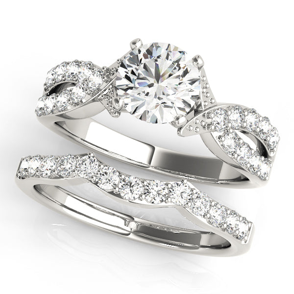 Multirow Twisted Shank Engagement Ring