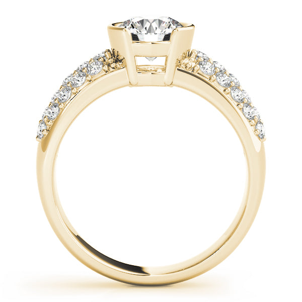 Multirow Pavé Half Bezel Engagement Ring