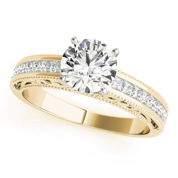 Antique Princess Cut Milgrain Engagement Band