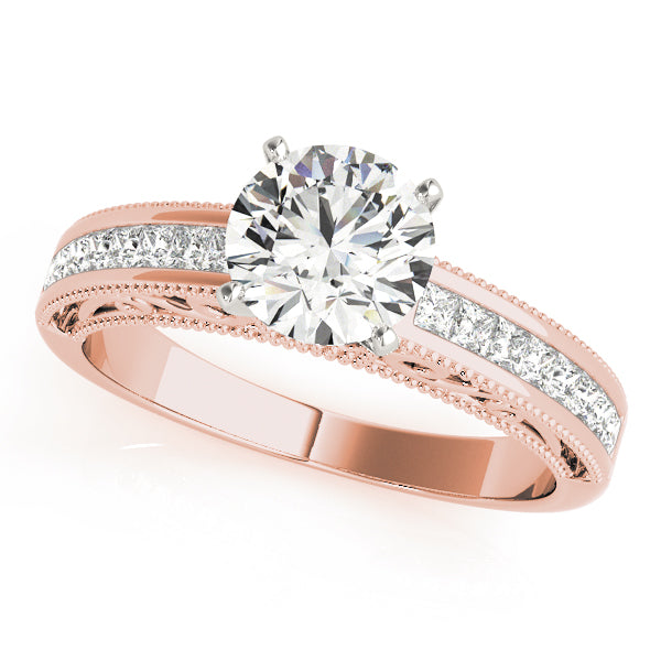 Antique Princess Cut Milgrain Engagement Band