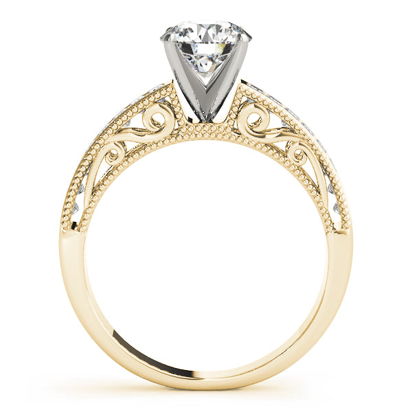 Antique Princess Cut Milgrain Engagement Band