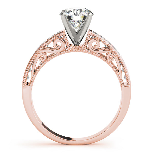 Antique Princess Cut Milgrain Engagement Band