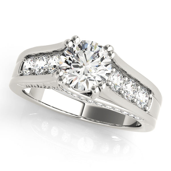 Channel Set Single Row Engagement Ring