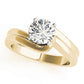Double Band Swirl Solitaire Engagement Ring