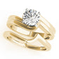 Double Band Swirl Solitaire Engagement Ring