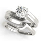 Double Band Swirl Solitaire Engagement Ring