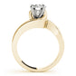 Double Band Swirl Solitaire Engagement Ring