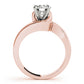 Double Band Swirl Solitaire Engagement Ring