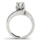 Double Band Swirl Solitaire Engagement Ring