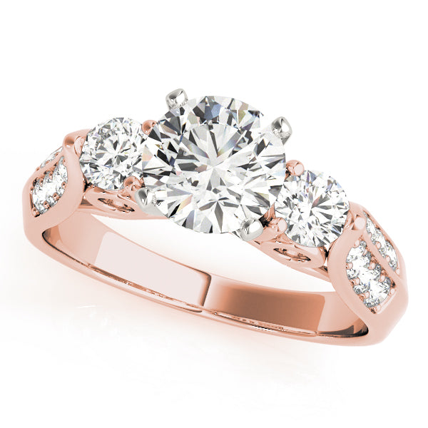 ENGAGEMENT RINGS 3 STONE ROUND