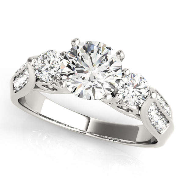 ENGAGEMENT RINGS 3 STONE ROUND