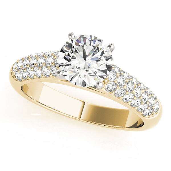 Multirow Pavé Engagement Rings