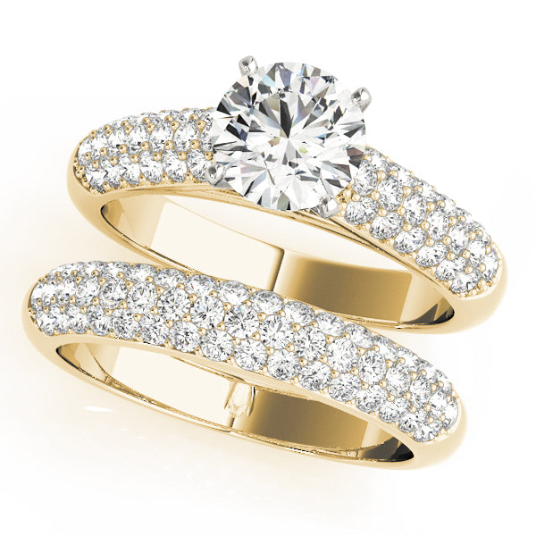 Multirow Pavé Engagement Rings