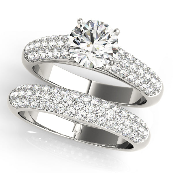 Multirow Pavé Engagement Rings