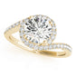 Bypass Round Halo Engagement Ring