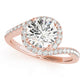Bypass Round Halo Engagement Ring