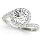 Bypass Round Halo Engagement Ring