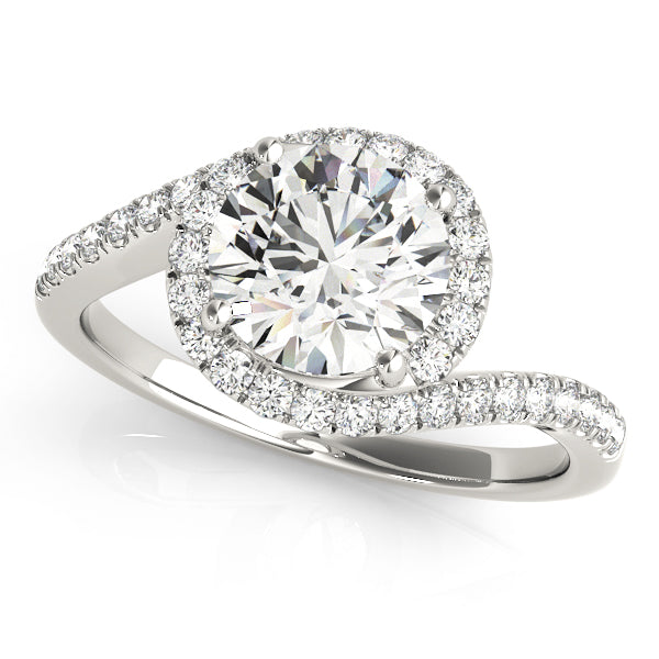 Bypass Round Halo Engagement Ring