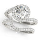 Bypass Round Halo Engagement Ring
