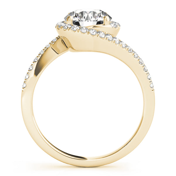 Bypass Round Halo Engagement Ring