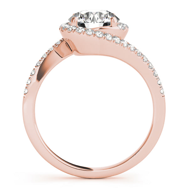 Bypass Round Halo Engagement Ring