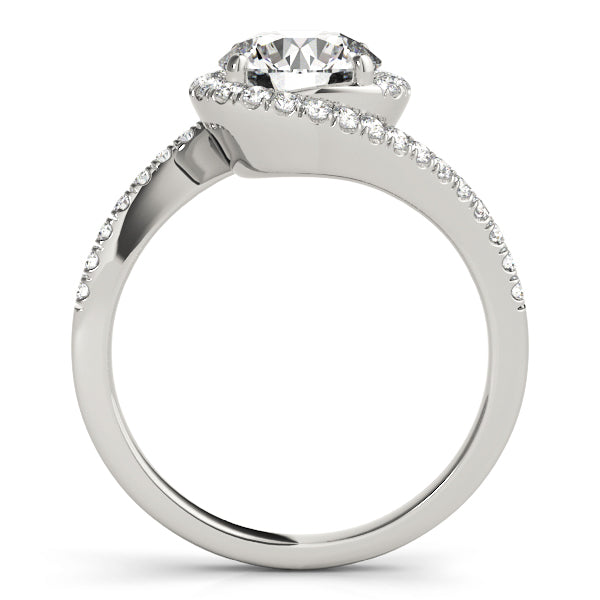 Bypass Round Halo Engagement Ring