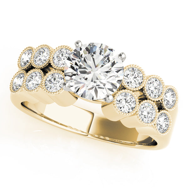 Multirow Milgrain Engagement Rings